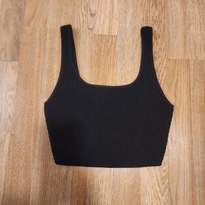 Aritzia Babaton Black Ribbed Cropped Tank